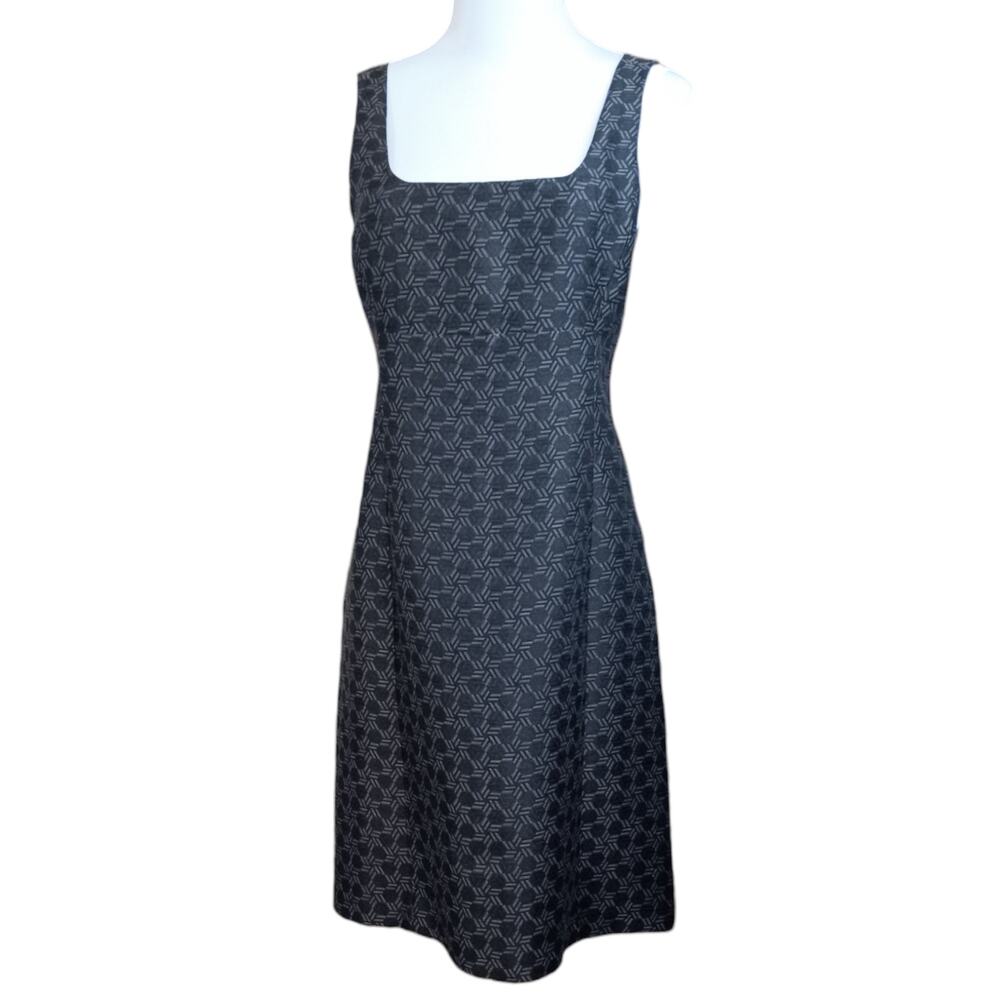 MICHAEL KORS Made in Italy Dress 2 Silk Linen Jacquard Gray Minimalist Career